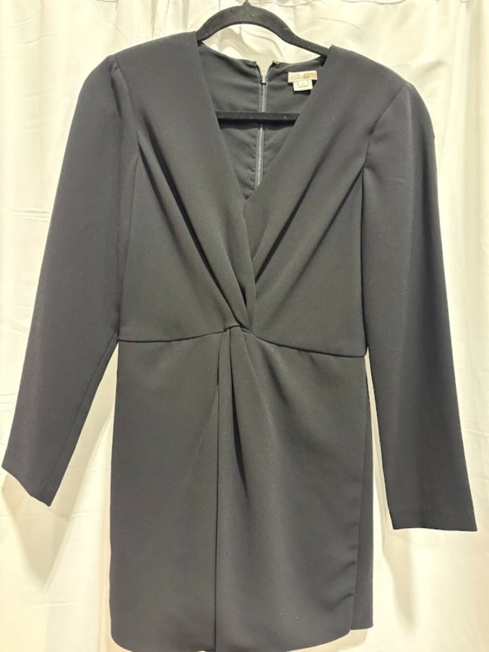 Shoshanna Jet Black Twist-Front Long Sleeve Romper Playsuit Sz 2